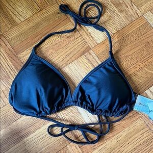 Rip Curl Black Triangle Bikini Top with String Ties